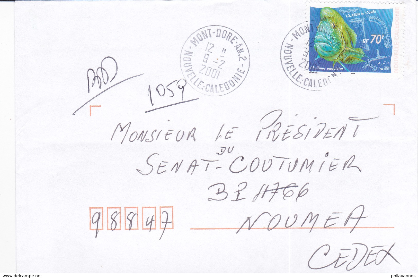 Nouvelle Calédonie, Lettre De MONT-DORE  ANNEXE 2, 2001 ( NC26) - Storia Postale