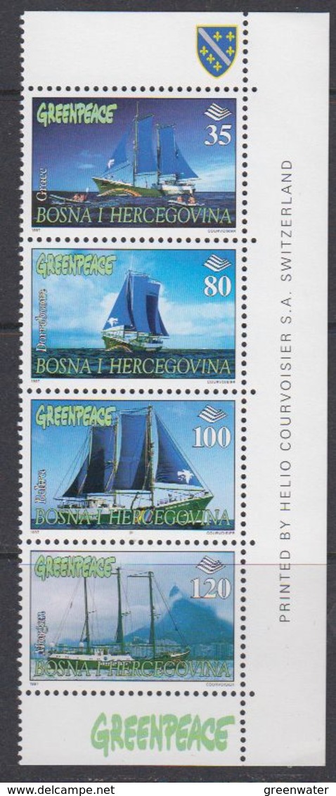 Greenpeace 1997 Bosnia/Herzegovina Sarajevo  Strip Of 4v ** Mnh (F7399A) - Bosnië En Herzegovina