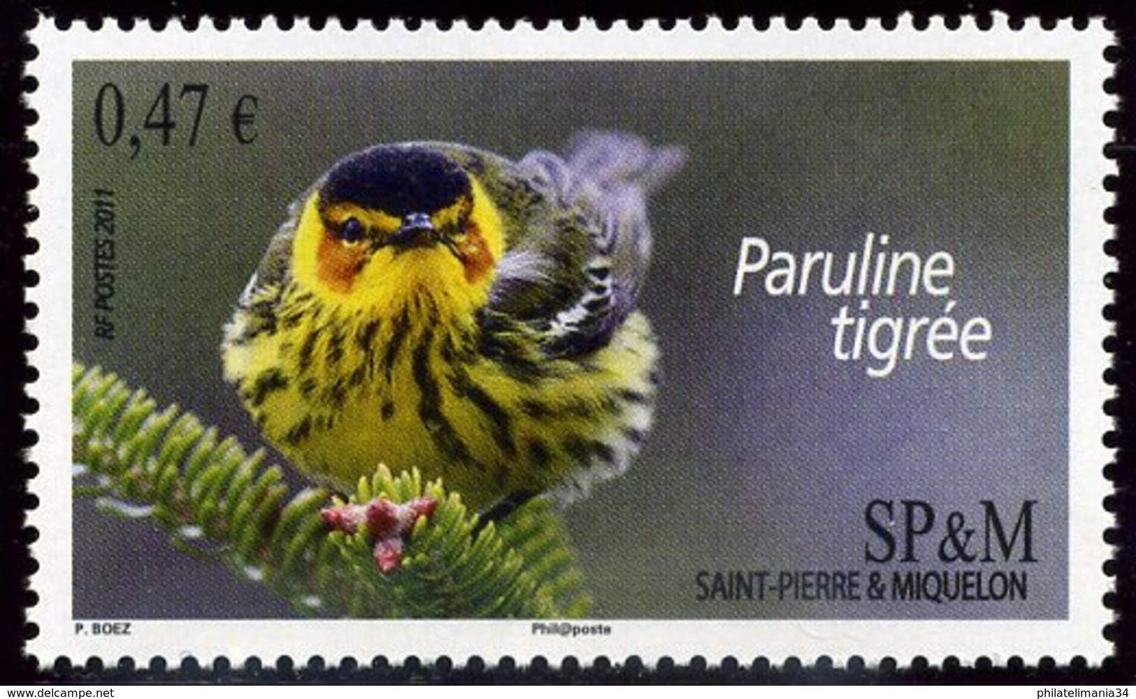 SPM 2011 - La Paruline Tigrée - Unused Stamps