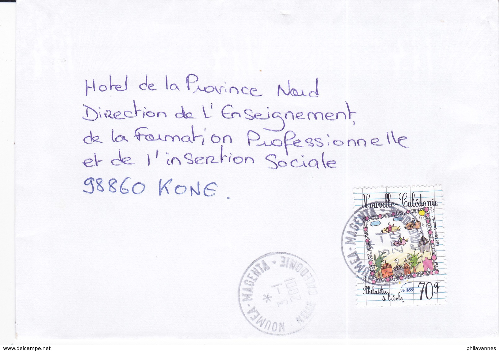 Nouvelle Calédonie, Lettre De NOUMEA- MAGENTA, 2001,PHILATELIE A L'ECOLE ( NC 31) - Storia Postale