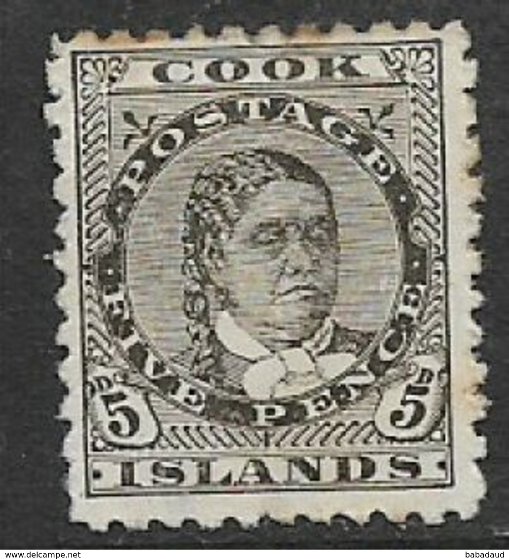 Cook Islands, 1896, 5d, Olive-black MH * - Cook