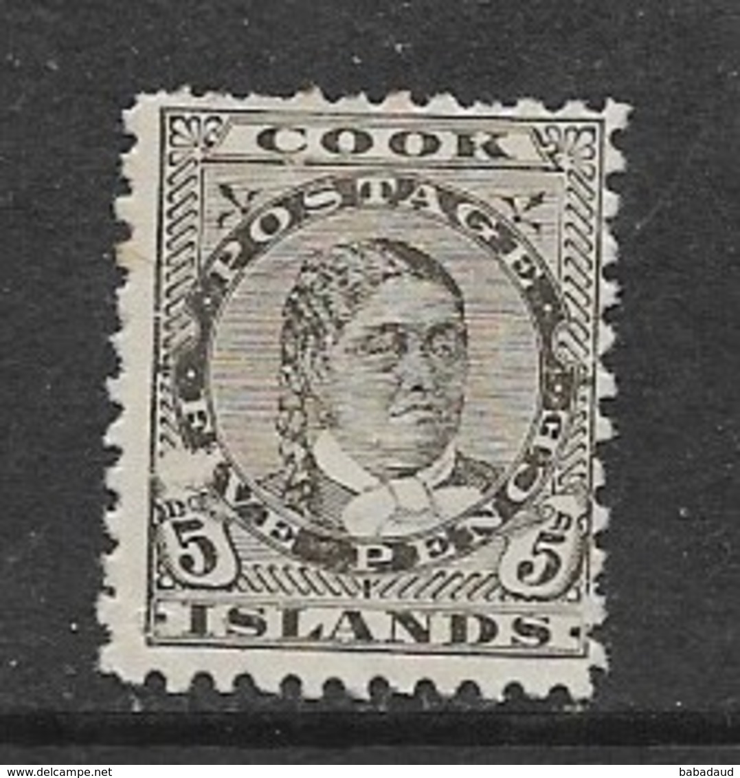 Cook Islands, 1896, 5d, Olive-black MH * - Cookeilanden