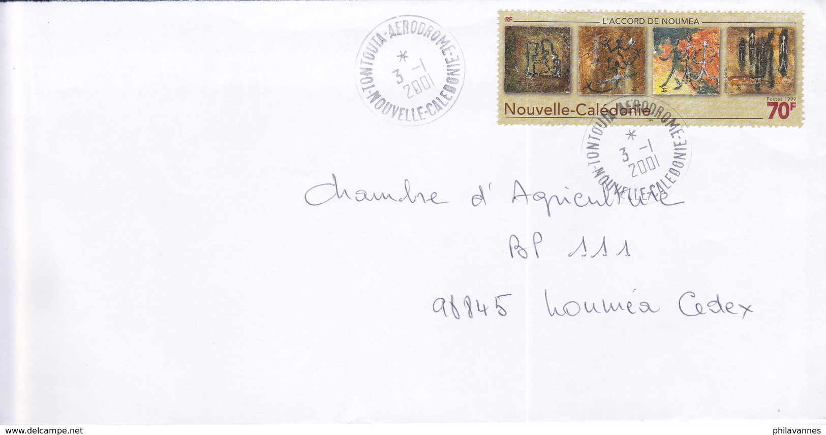 Nouvelle Calédonie, Lettre De TONTOUTA -AERODROME, 2001, ( NC42) - Covers & Documents