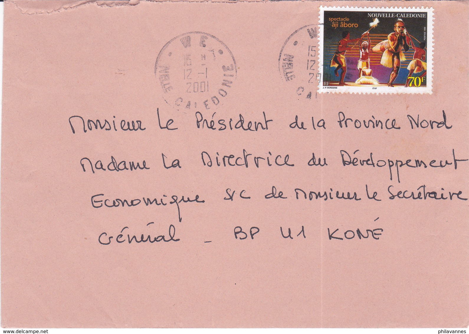 Nouvelle Calédonie, Lettre De WE, 2001, ( NC44) - Briefe U. Dokumente