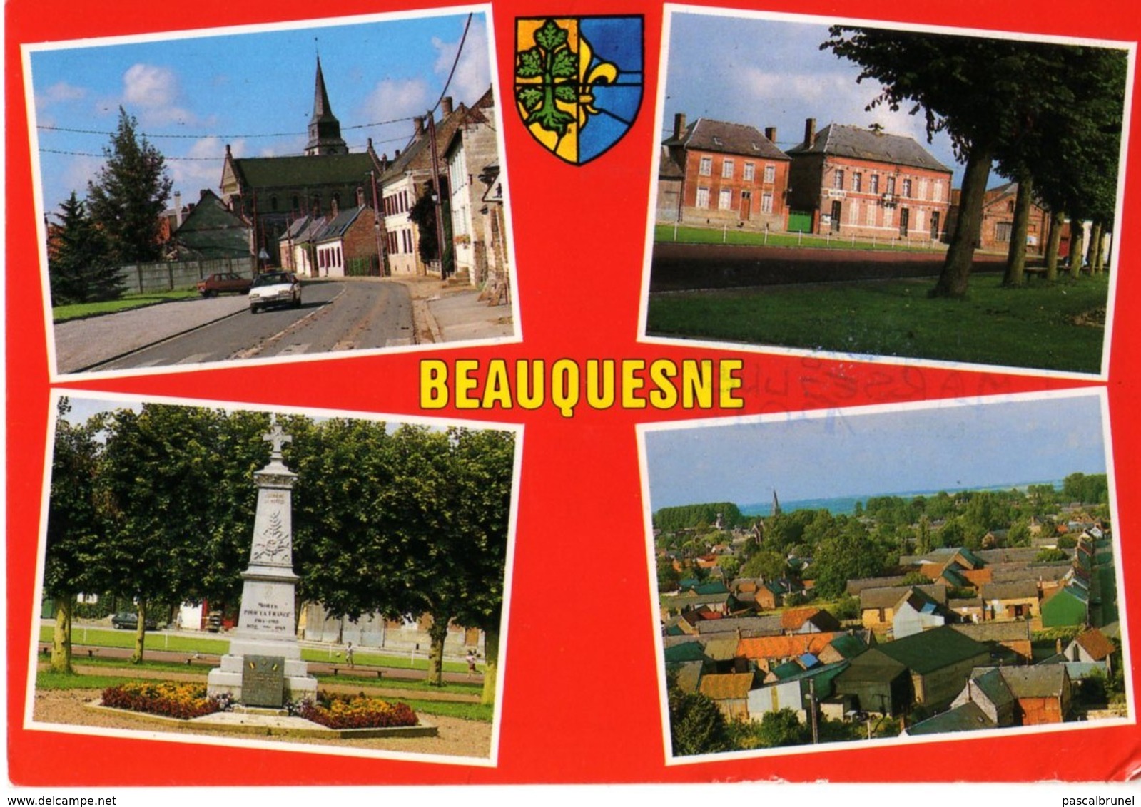 BEAUQUESNE - L'EGLISE - LA MAIRIE ET LE TERRAIN DE BALLE AU POING - LE MONUMENT AUX MORTS - Beauquesne