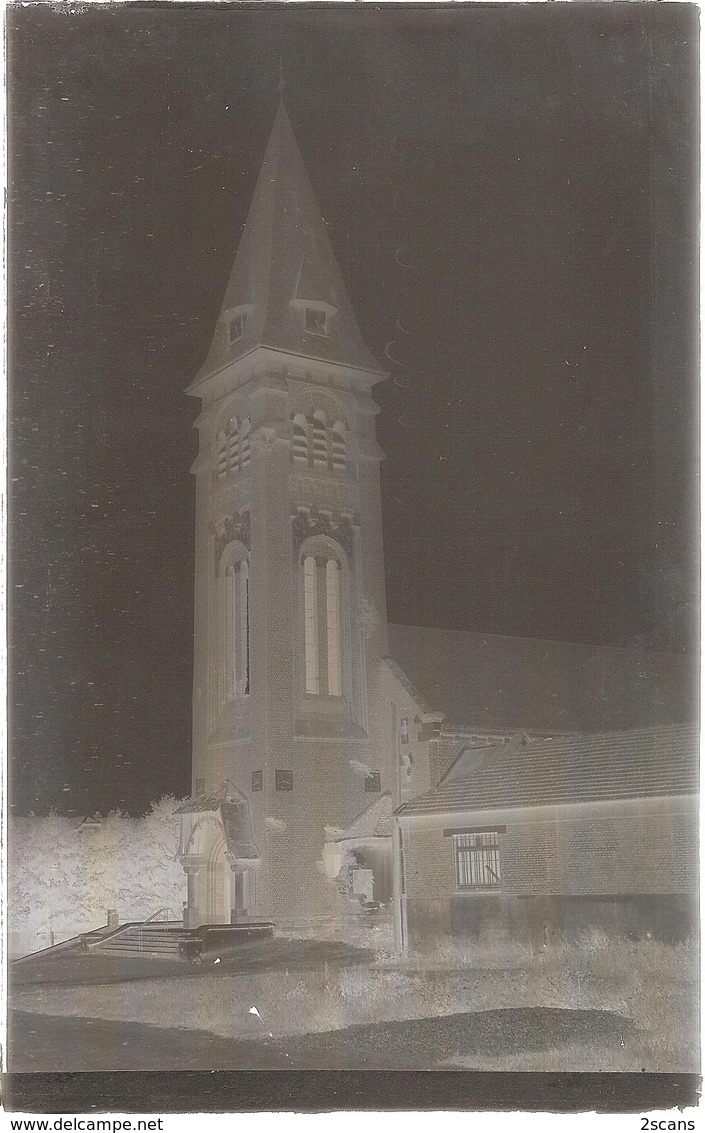 Dépt 80 - LE HAMEL - PLAQUE De VERRE (négatif Photo Noir & Blanc, Cliché R. Lelong) - L'ÉGLISE - Autres & Non Classés