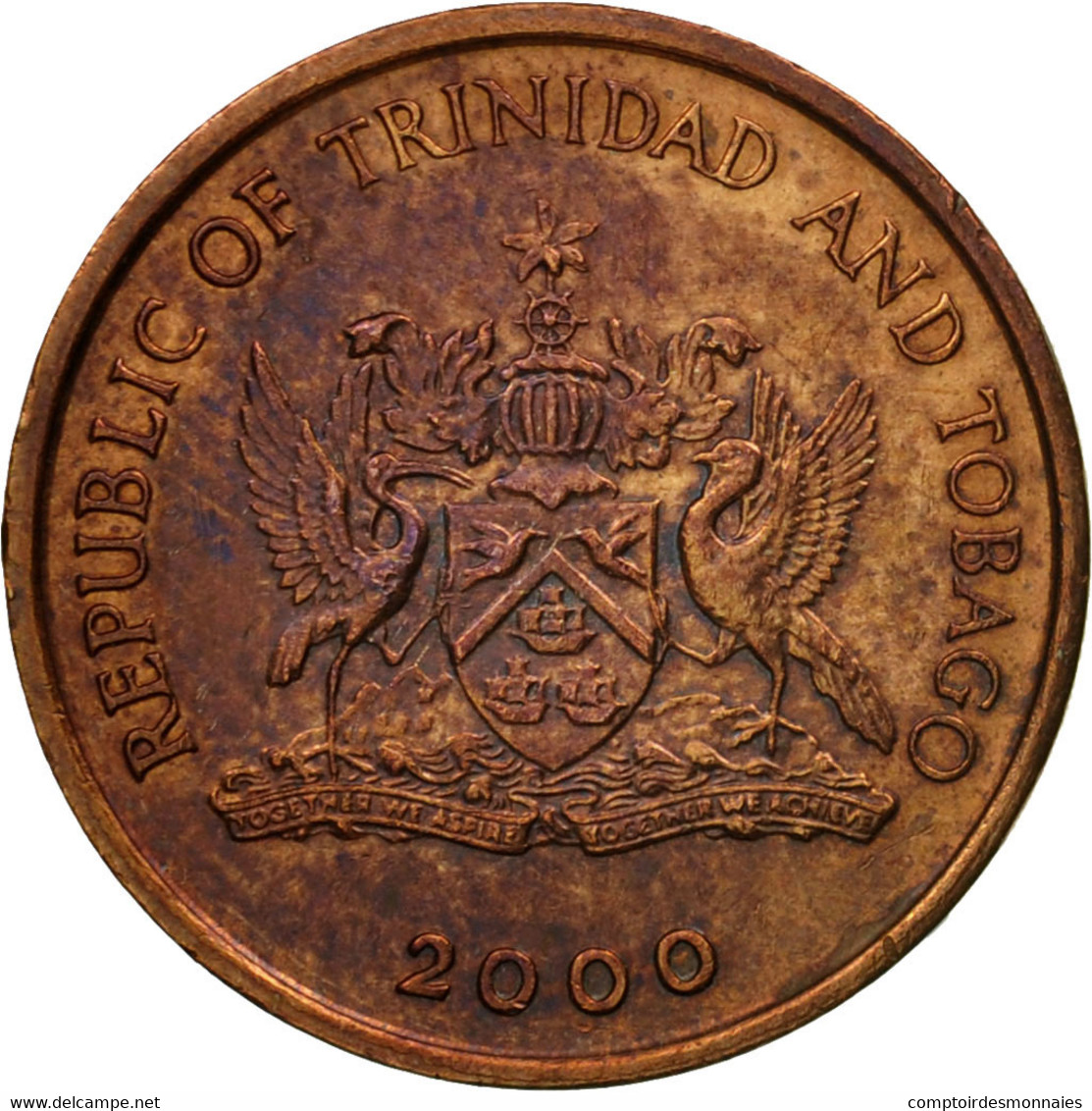 Monnaie, TRINIDAD & TOBAGO, Cent, 2000, Franklin Mint, TTB, Bronze, KM:29 - Trinidad & Tobago