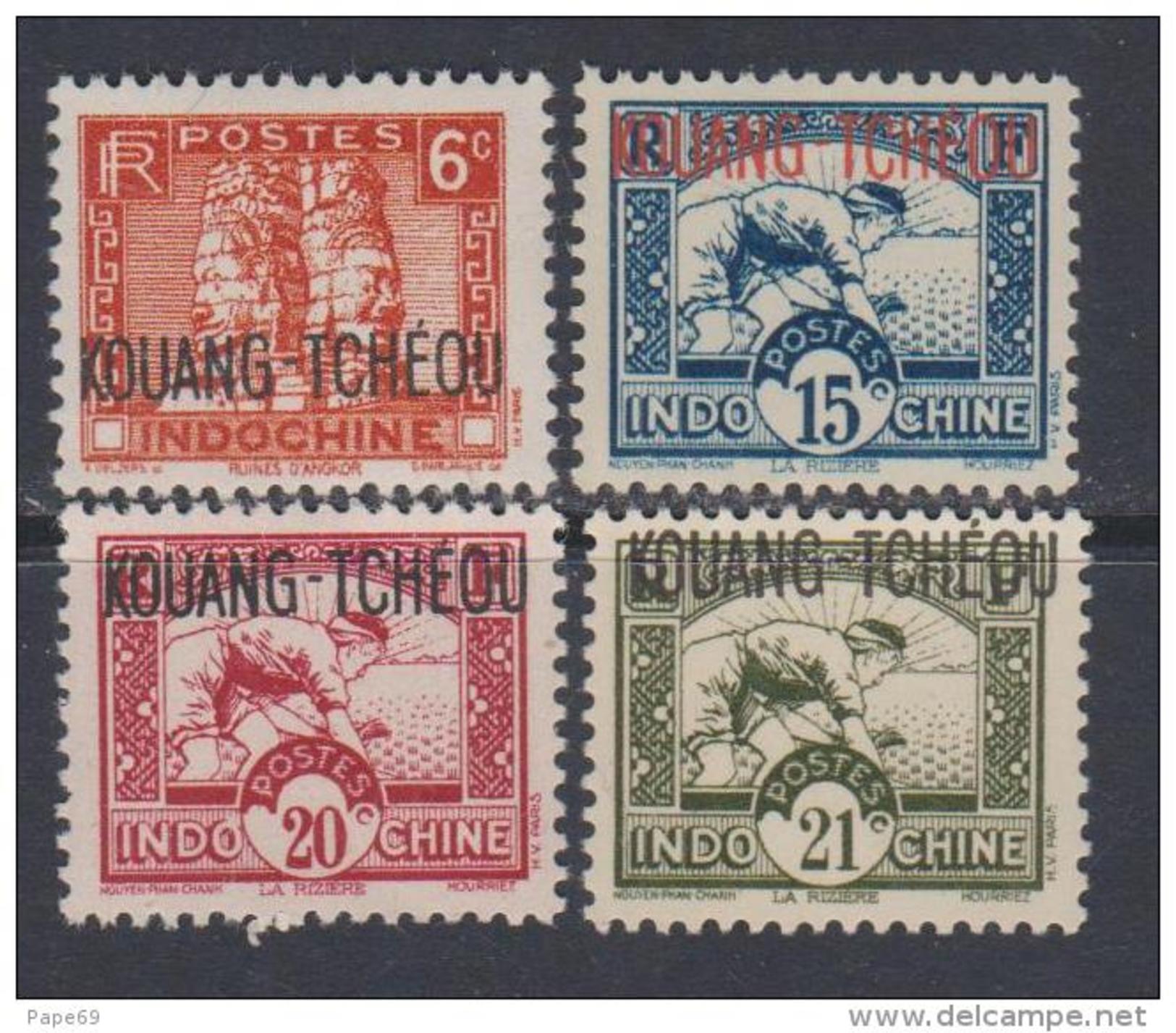 Kouang-Tchéou N° 107 + 109 / 11 XX  Les 4 Valeurs Sans Charnière, TB - Neufs