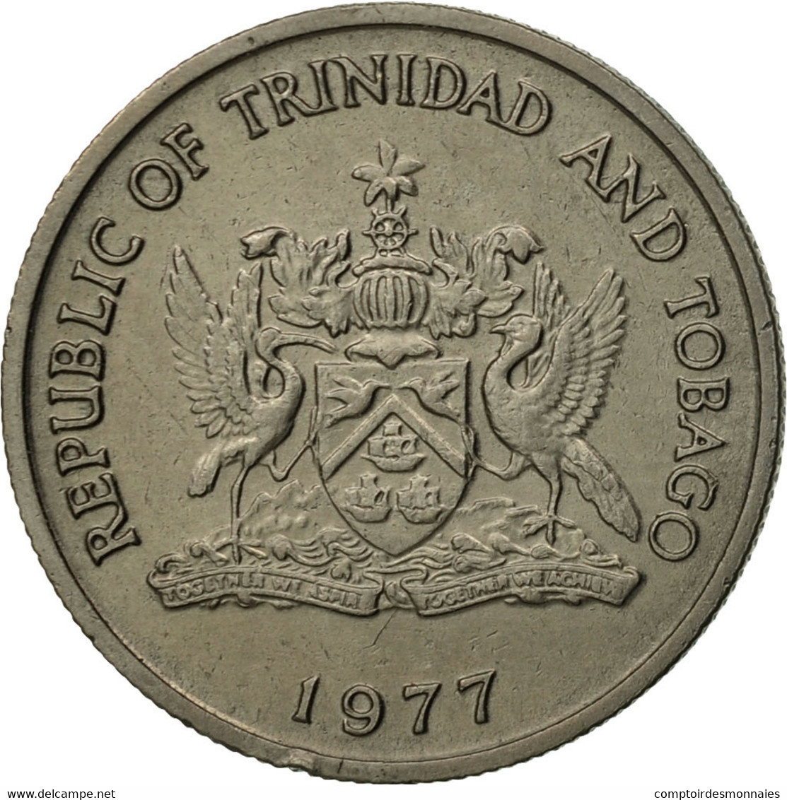 Monnaie, TRINIDAD & TOBAGO, 25 Cents, 1977, Franklin Mint, TTB, Copper-nickel - Trinidad En Tobago