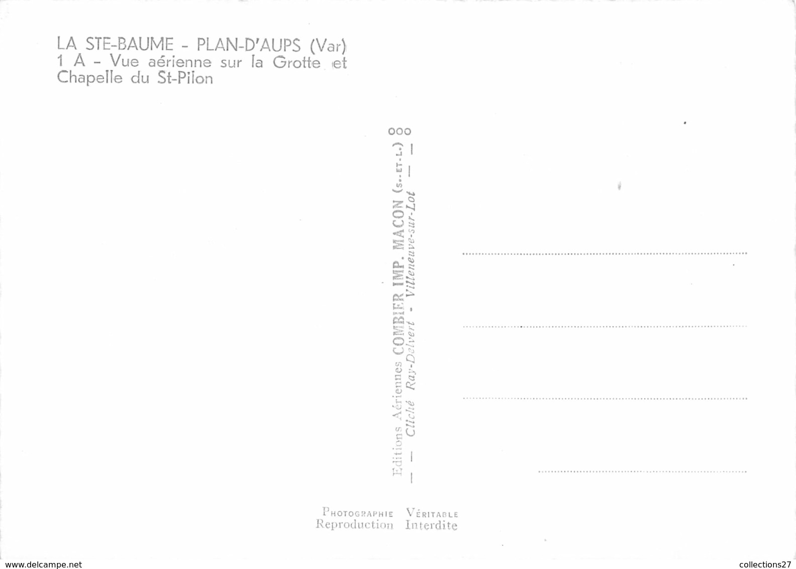 83-LA-SAINTE-BAUME- PLAN-D'AUPS- VUE AERIENNE SUR LA GROTTE ET CHAPELLE DU ST-PILON - Autres & Non Classés