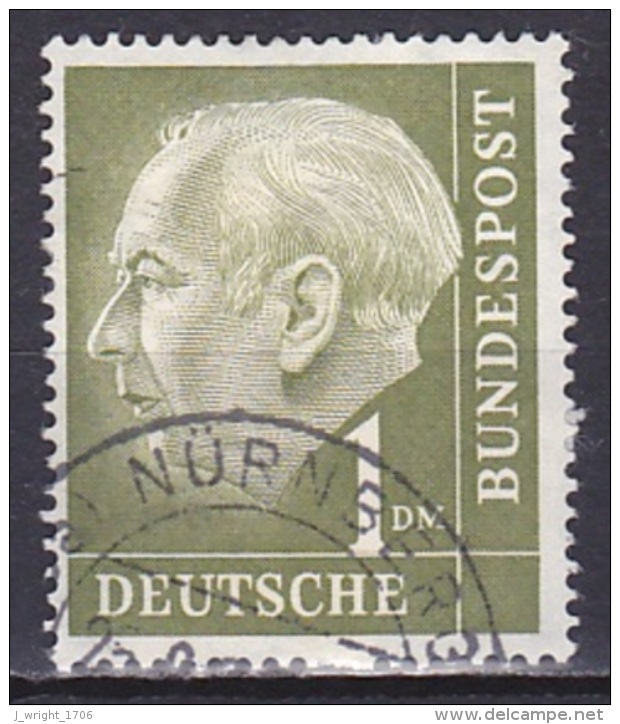 FRG/1954 - President Heuss/Bundesprasident Theodor Heuss - 1 DM - 'NURNBERG' - Usados