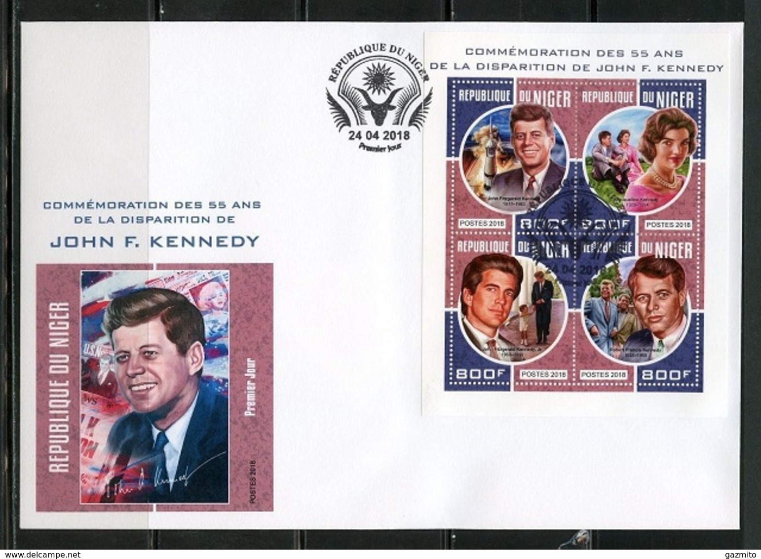 Niger 2018, Kennedy, Space, 4val In BF In FDC - Afrika