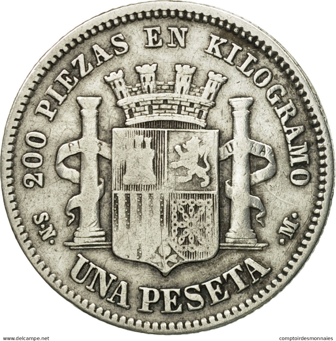 Monnaie, Espagne, Provisional Government, Peseta, 1869, Madrid, TTB, Argent - Premières Frappes