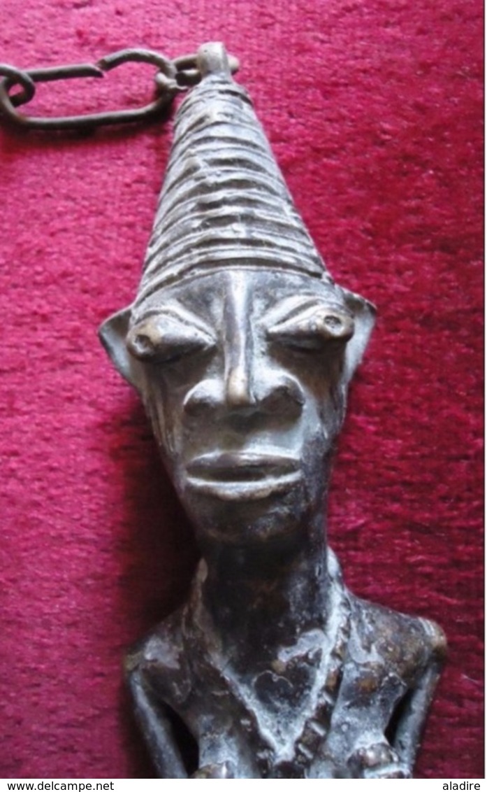 EDAN - Jumeaux Yorouba - Yoruba , Bronze, Nigéria, Afrique De L'Ouest, Achat 1975 - 1200 Grammes - 30 X 6 Cm - 4 Scans - Afrikanische Kunst