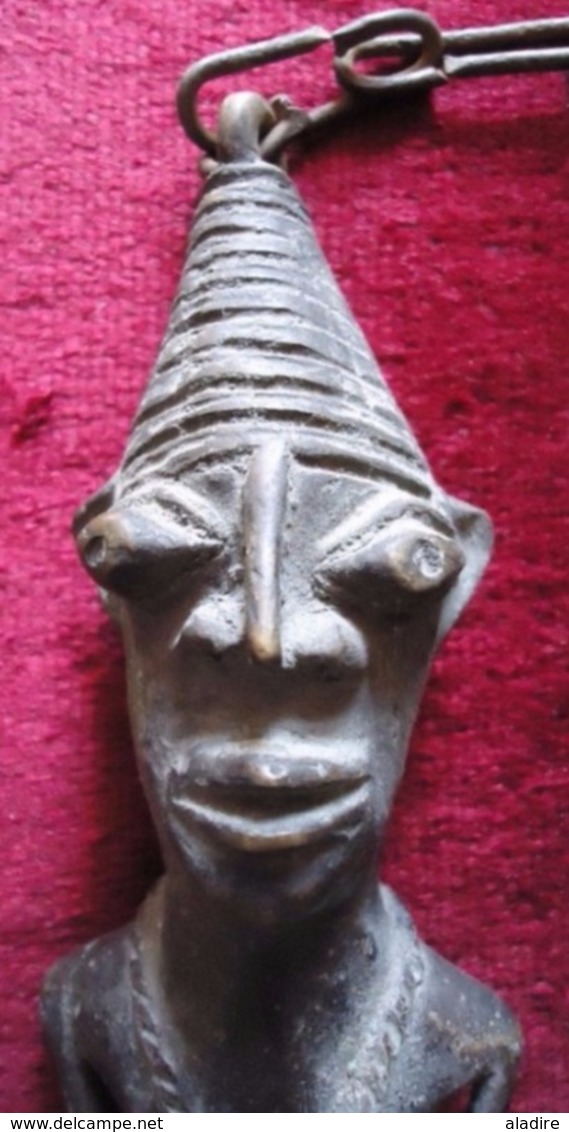 EDAN - Jumeaux Yorouba - Yoruba , Bronze, Nigéria, Afrique De L'Ouest, Achat 1975 - 1200 Grammes - 30 X 6 Cm - 4 Scans - Arte Africano