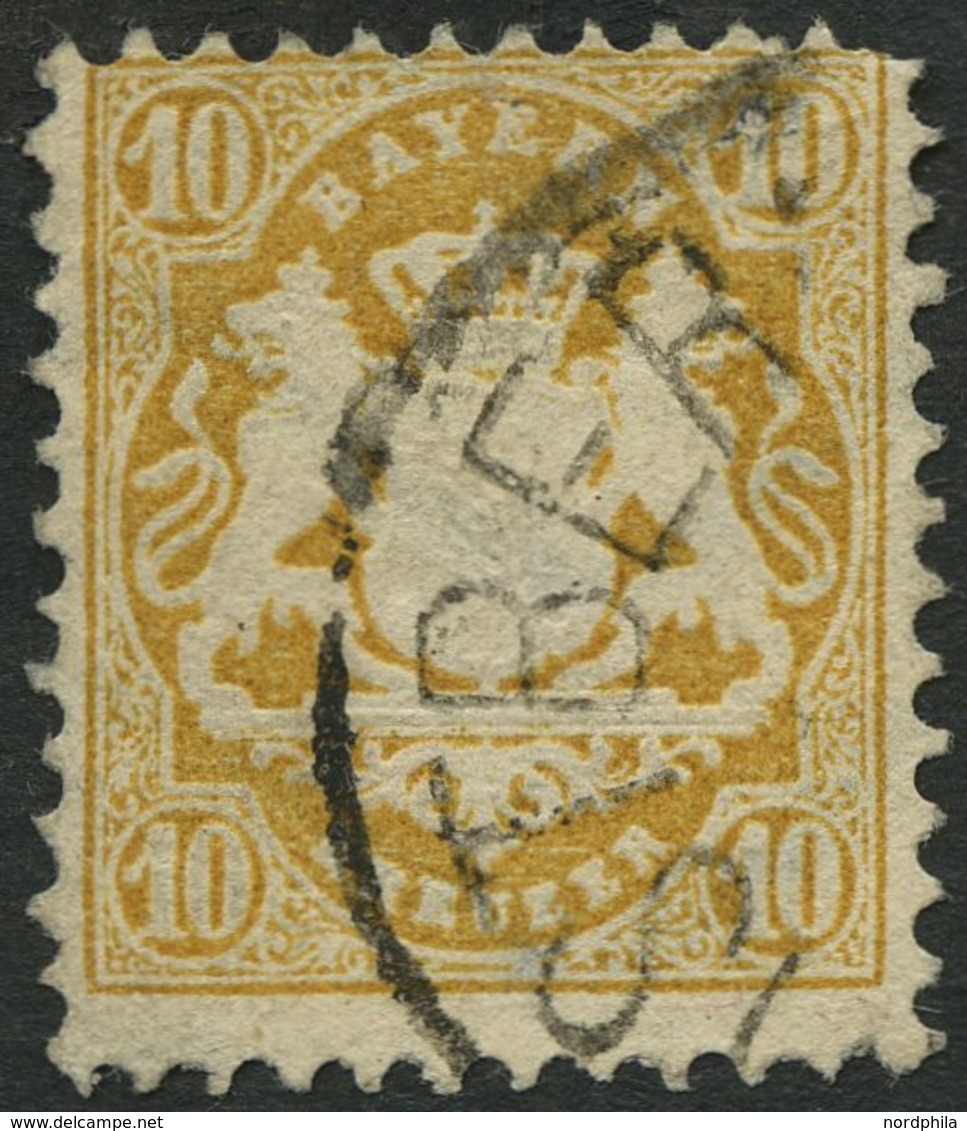 BAYERN 35 O, 1875, 10 Kr. Dunkelchromgelb, Wz. 2, Pracht, Gepr. Brettl, Mi. 320.- - Sonstige & Ohne Zuordnung