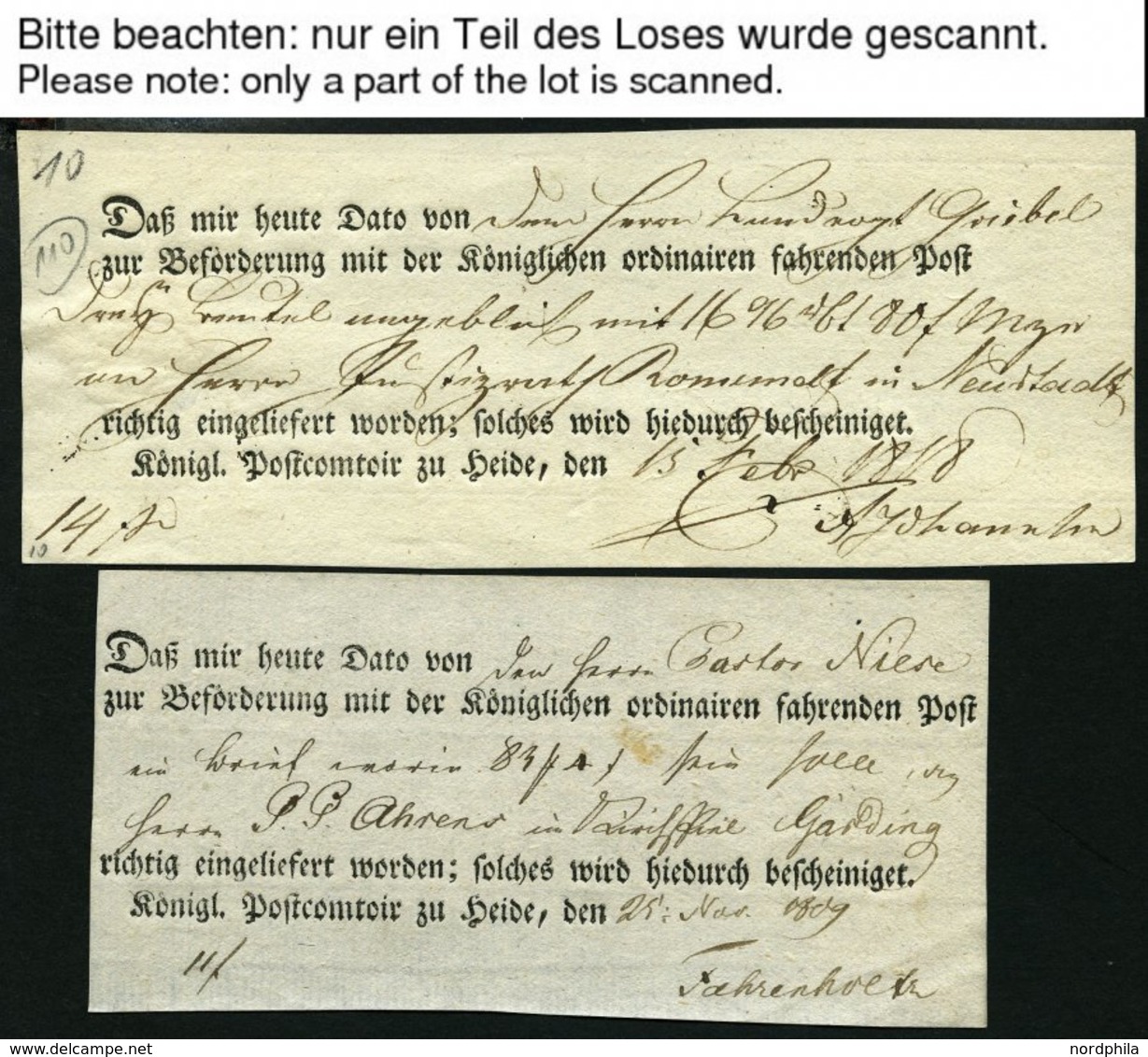 SCHLESWIG-HOLSTEIN HEIDE, 1809-83, Interessante Spezialsammlung Von 65 Postscheinen, Dabei Arge S.H.-Nr. 7, 10, 12, 13,  - Schleswig-Holstein