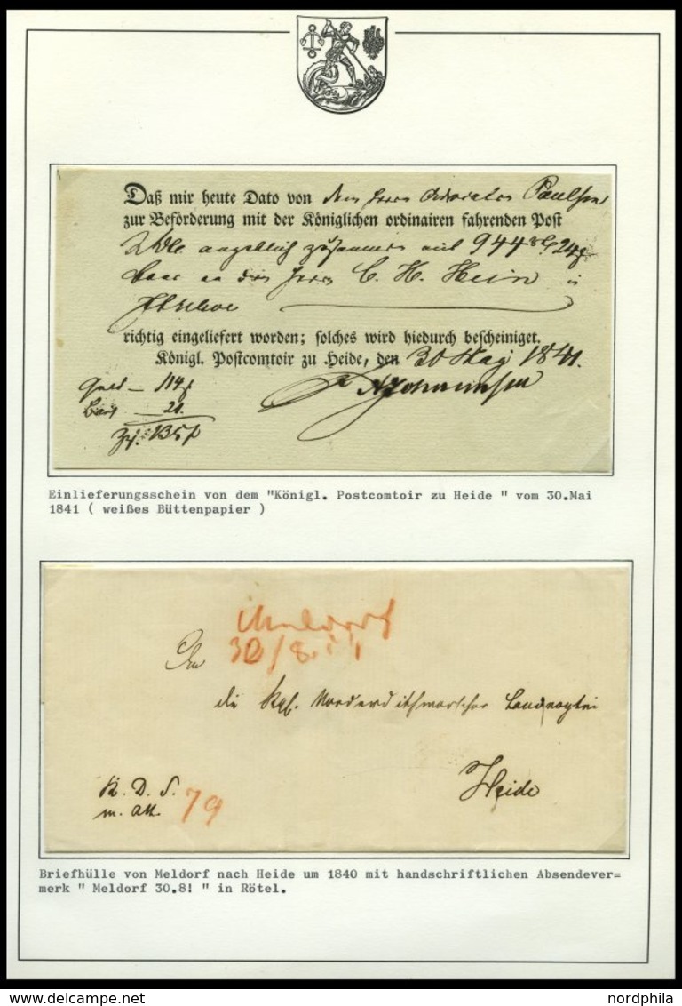 SCHLESWIG-HOLSTEIN HEIDE, 1809-83, Interessante Spezialsammlung Von 65 Postscheinen, Dabei Arge S.H.-Nr. 7, 10, 12, 13,  - Schleswig-Holstein