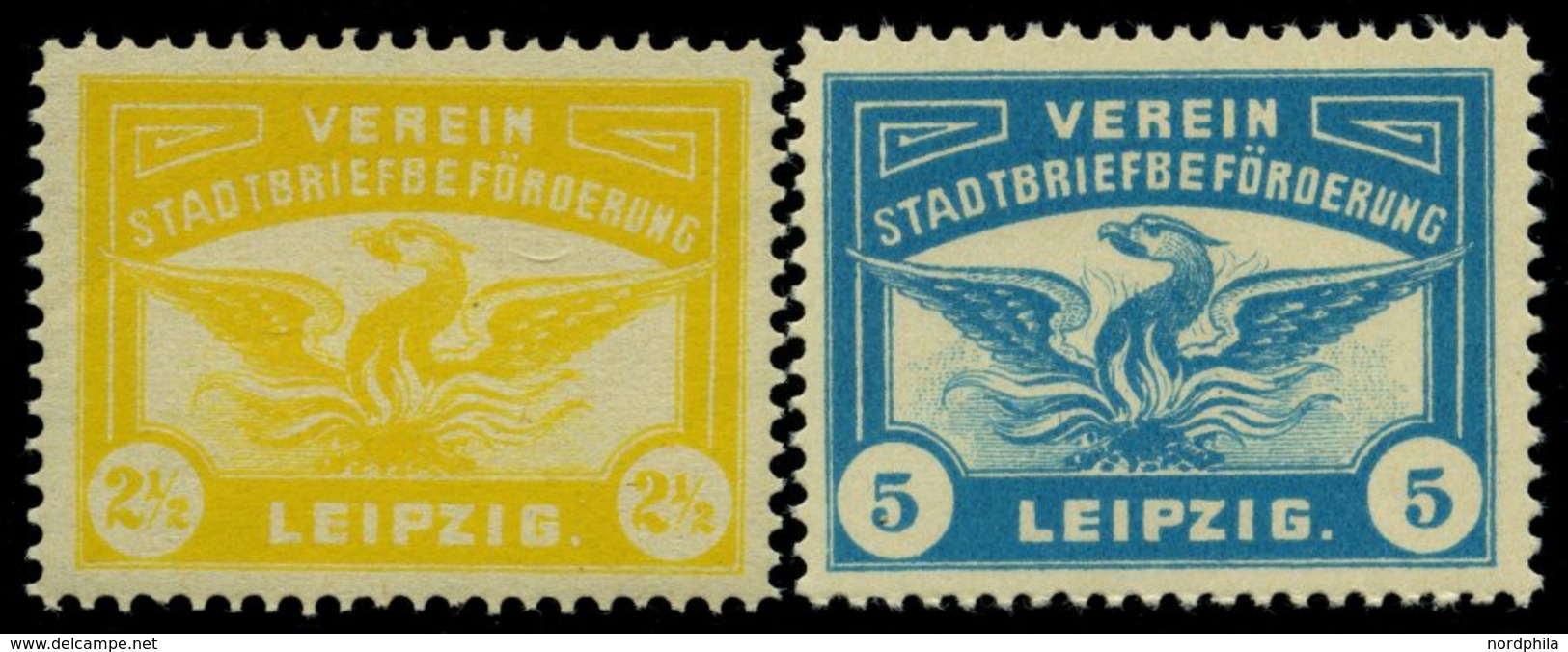 LEIPZIG G 6,8 **, 1908, 21/2 Und 5 Pf. Phönix, 2 Prachtwerte, Mi. Für * (40.-) - Privatpost