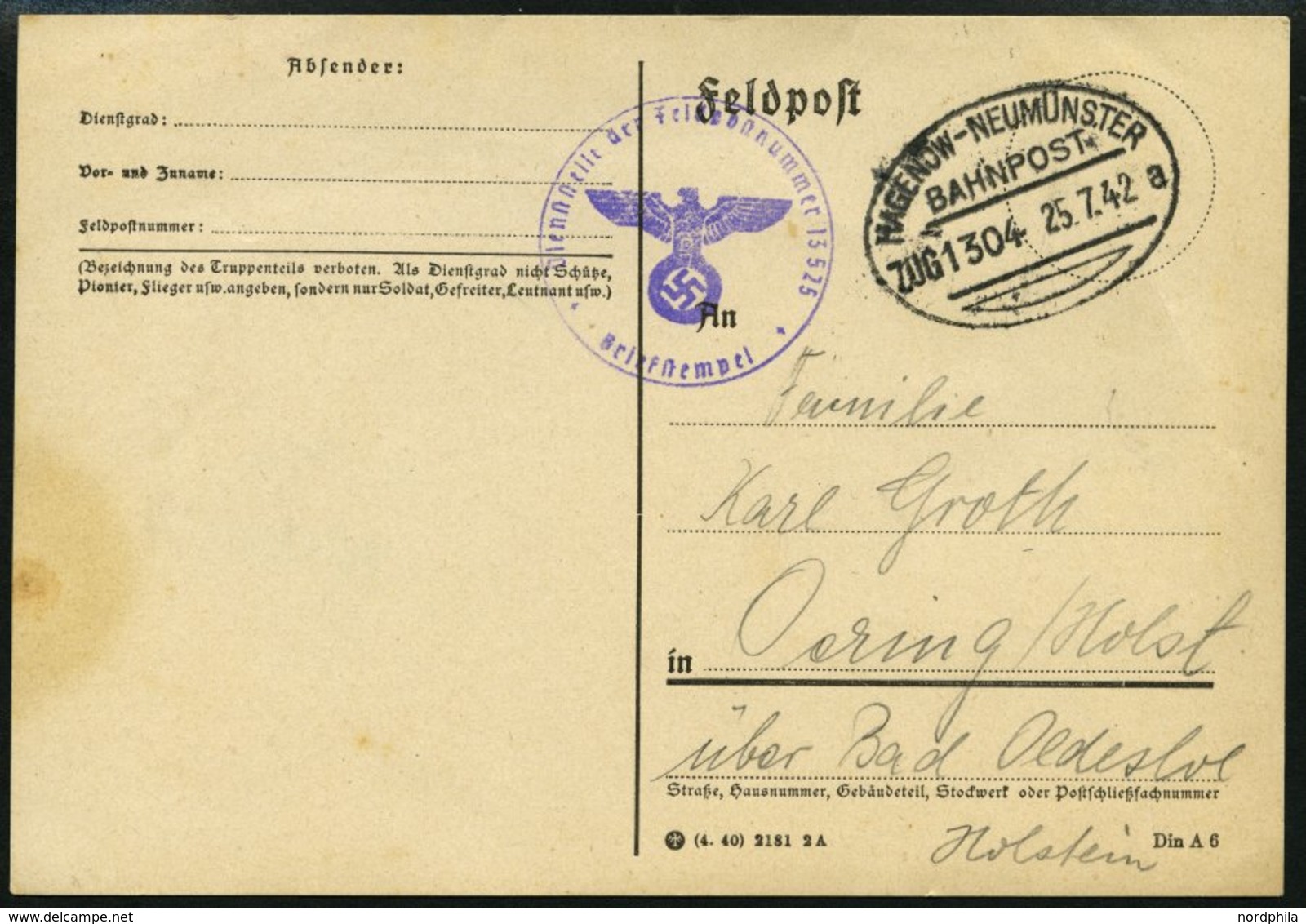 BAHNPOST Hagenow-Neumünster (verschiedene Züge Und Typen), 1901-1942, 9 Belege Feinst/Pracht - Macchine Per Obliterare (EMA)