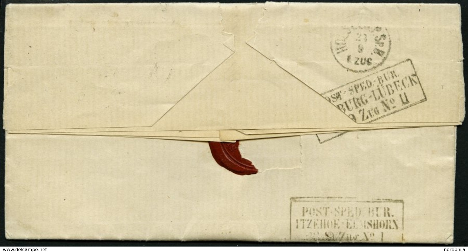 BAHNPOST Itzehoe-Elmshorn, R3 Als Ankunftsstempel Auf Brief Nach Oldesloe Von 1866, Pracht - Machines à Affranchir (EMA)