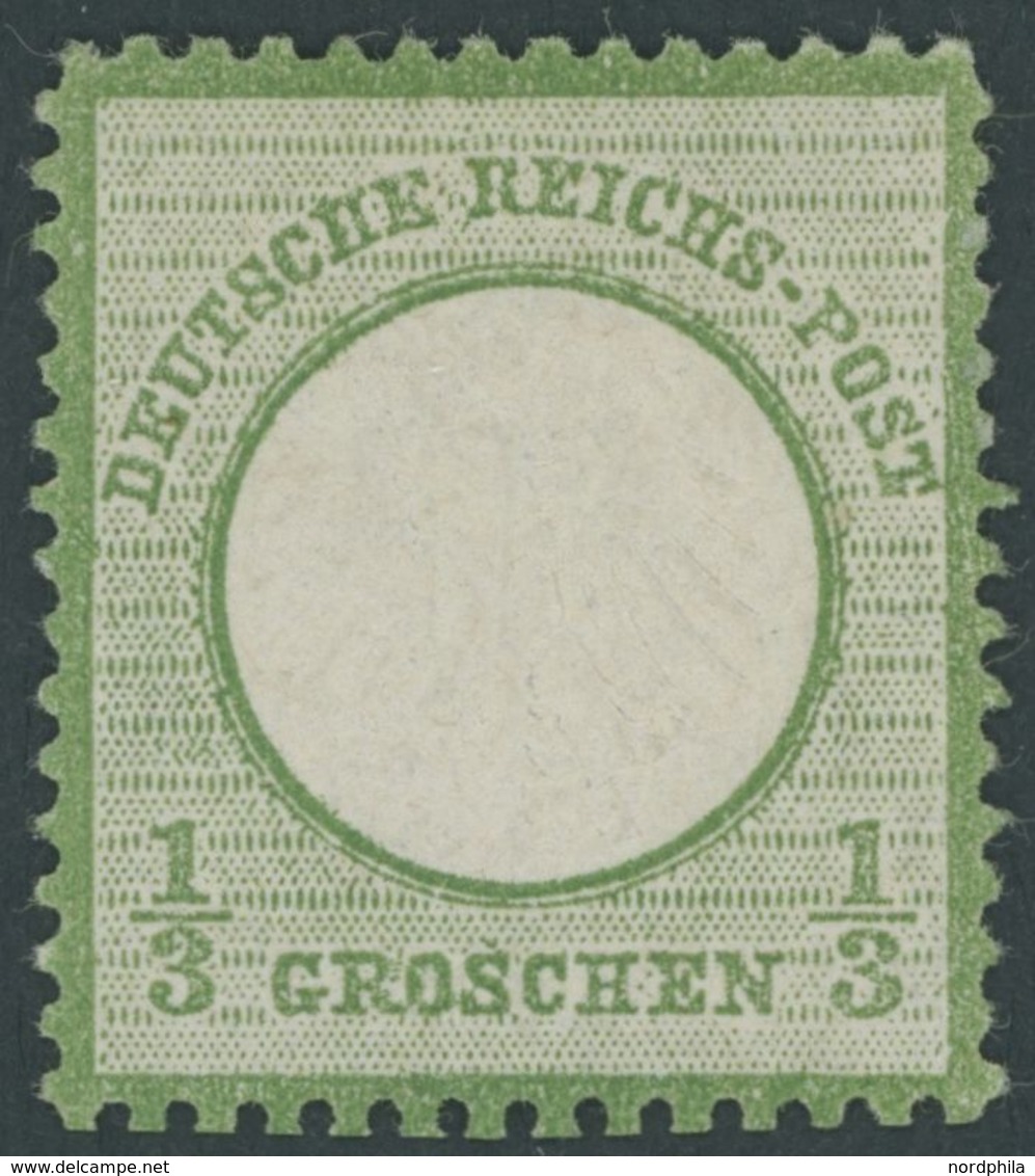 Dt. Reich 2a *, 1872, 1/3 Gr. Gelblichgrün, Falzrest, Farbfrisch, Kabinett, Gepr. Leonhard Und Fotobefund Sommer, Mi. (6 - Usati