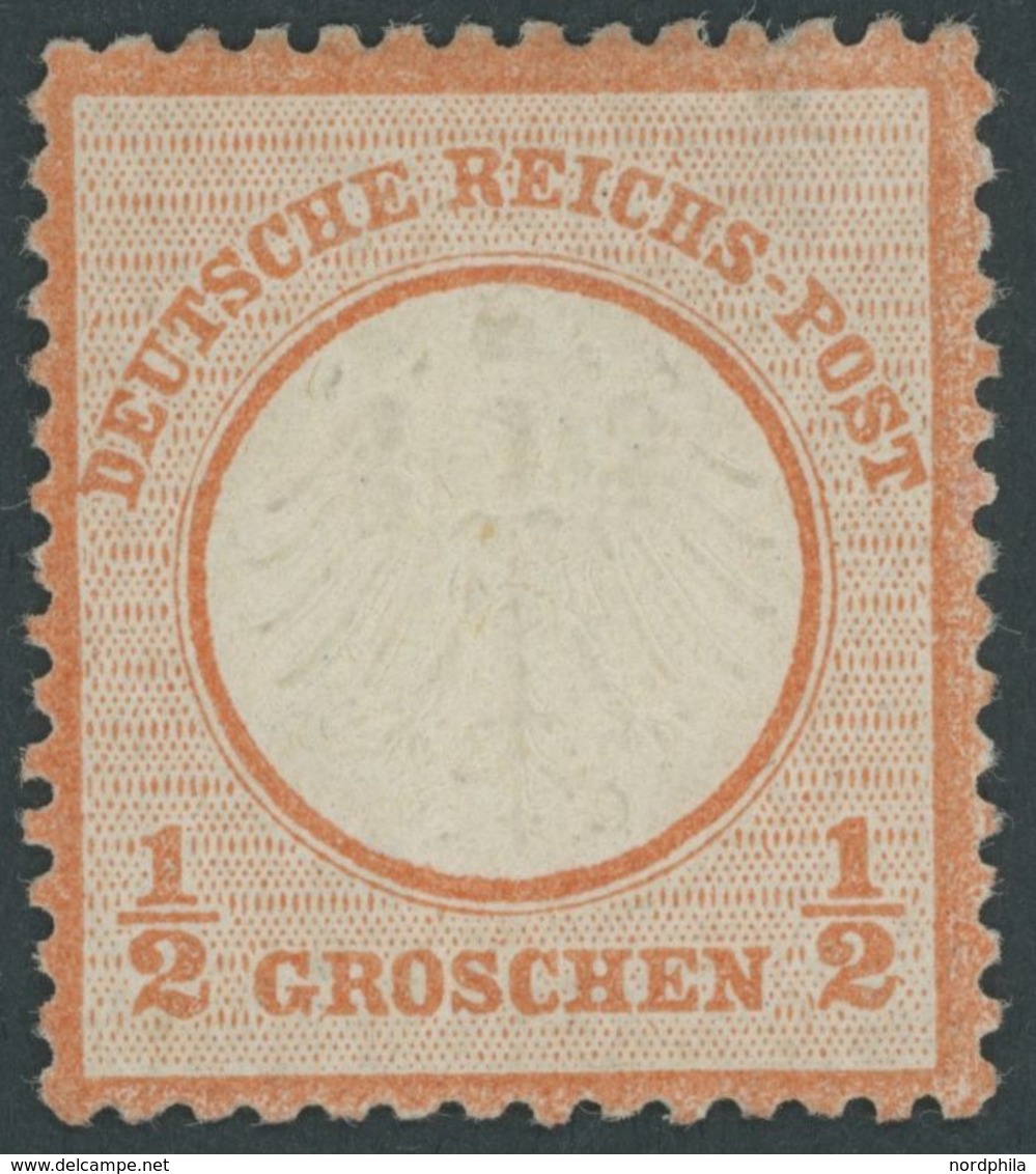 Dt. Reich 3 *, 1872, 1/2 Gr. Ziegelrot, Falzreste Und Kleine Gummiunebenheiten, Sonst Farbfrisches Prachtstück, Gepr. Bü - Oblitérés