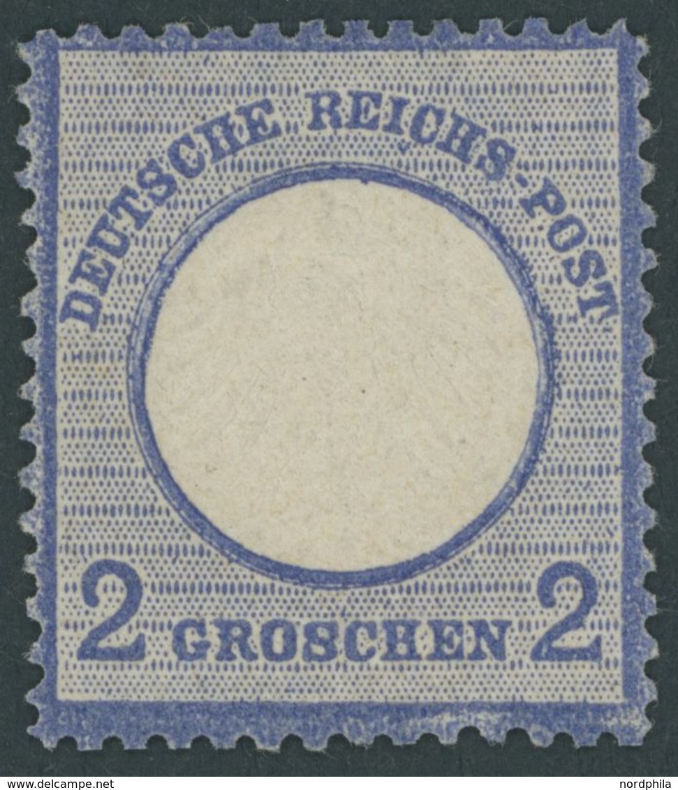 Dt. Reich 5 *, 1872, 2 Gr. Ultramarin, Ein Paar Rückseitige Gummimängel Wurden Behoben Und Mit Einem Falz Verdeckt, Bild - Usati