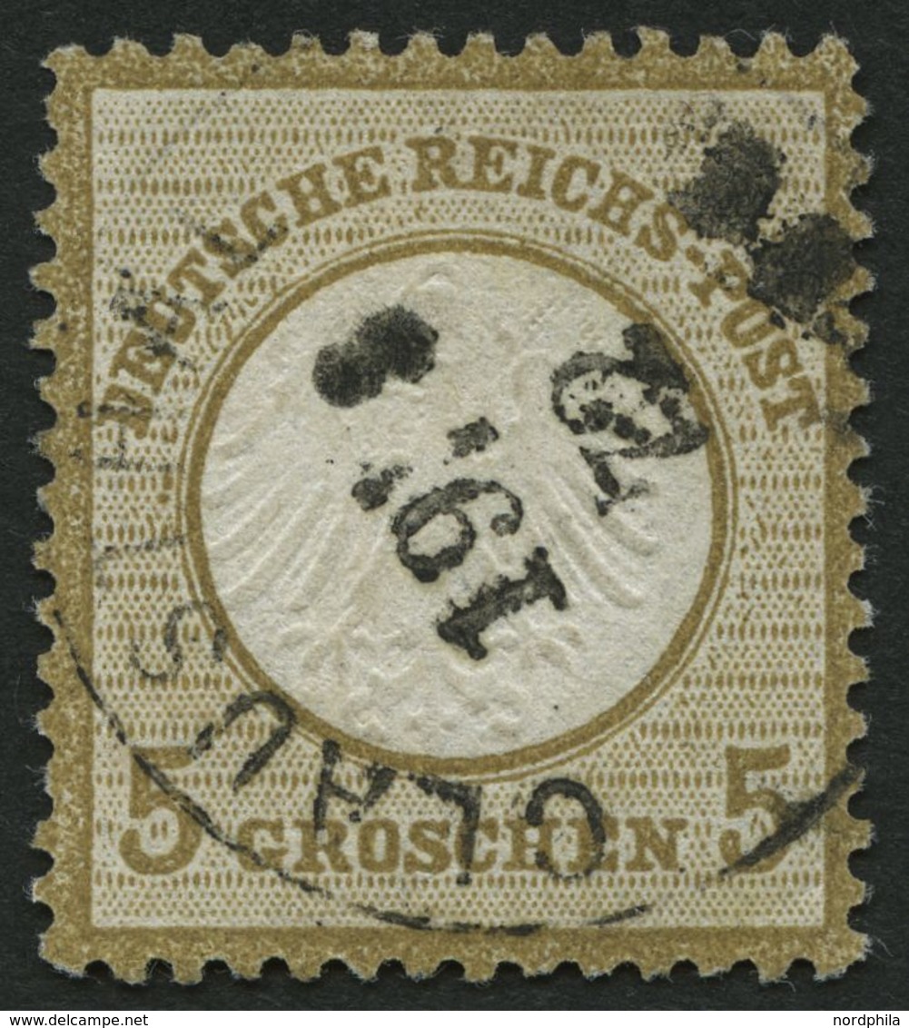 Dt. Reich 6 O, 1872, 5 Gr. Ockerbraun, K1 CLAUSTHAL, Pracht, Gepr. Krug, Mi. 120.- - Usati