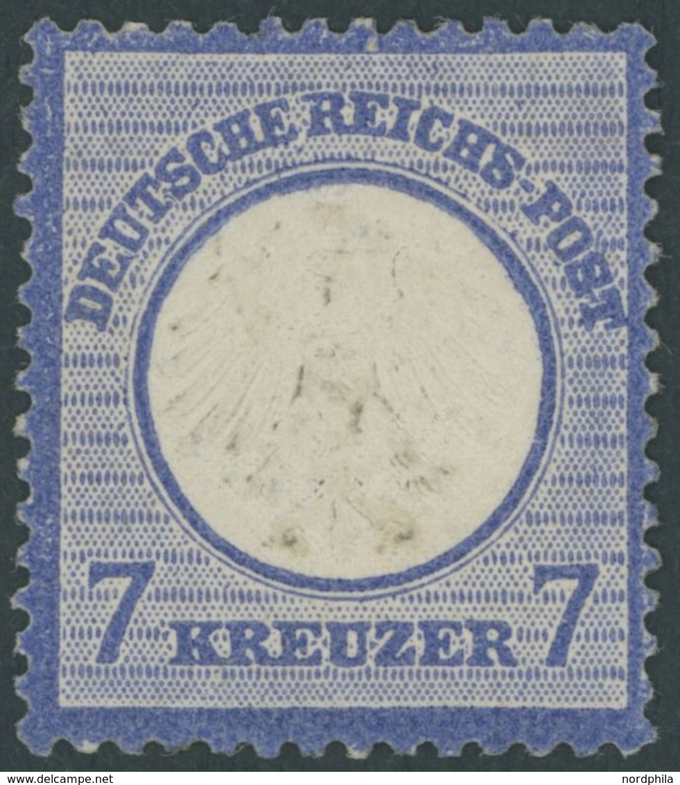 Dt. Reich 10 *, 1872, 7 Kr. Ultramarin, Ungebrauchte Farbfrische Marke Mit Leichten Beanstandungen (siehe Fotoattest Som - Gebraucht