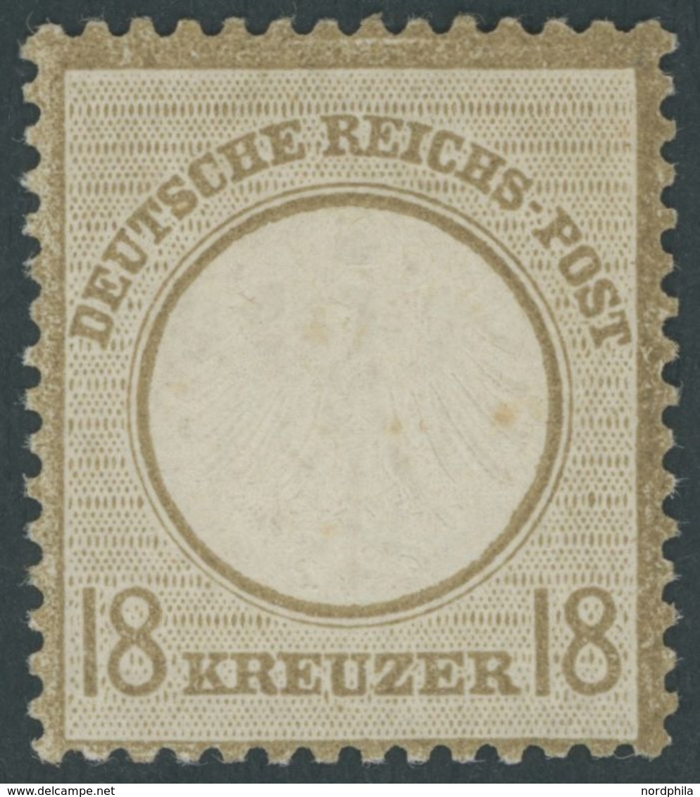 Dt. Reich 11 *, 1872, 18 Kr. Ockerbraun, Fast Postfrisch, Kabinett, Fotoattest Sommer, Mi. (650.-) - Usati