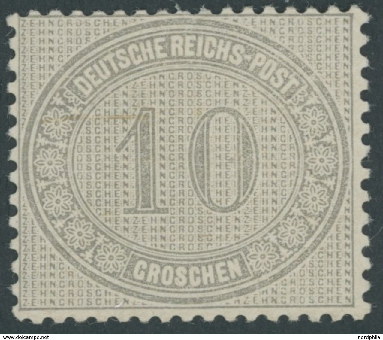 Dt. Reich 12 *, 1872, 10 Gr. Hellgraubraun, Falzrest, Kabinett, Fotobefund Sommer, Mi. (75.-) - Usati