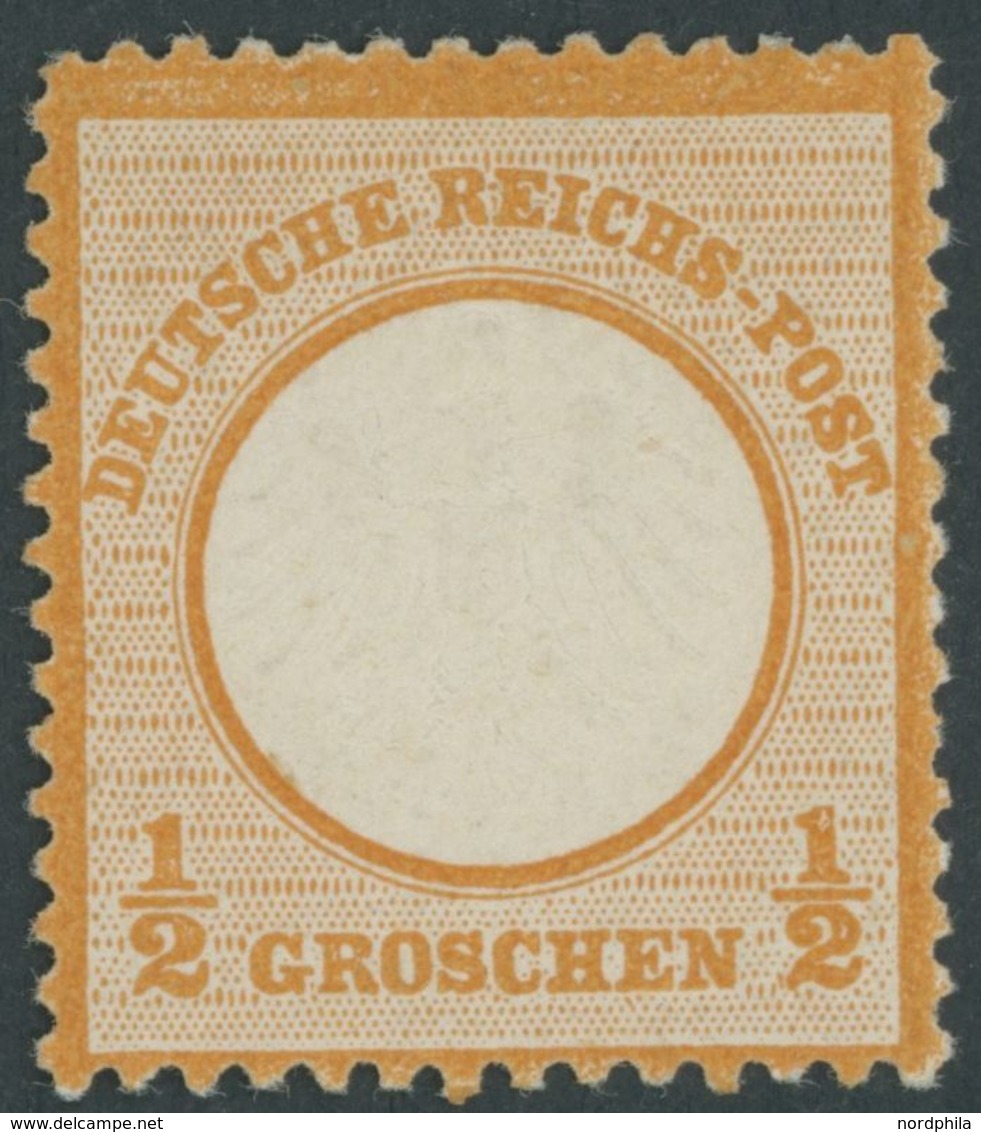 Dt. Reich 14 *, 1872, 1/2 Gr. Orange, Falzreste, Farbfrisch, Kabinett, Gepr. Bühler Und Fotoattest Sommer, Mi. (1500.-) - Gebraucht