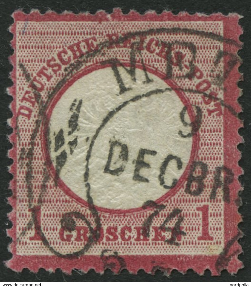 Dt. Reich 19 O, 1872, 1 Gr. Rotkarmin, Hufeisenstempel METZ (Spalink 25-1N), Normale Zähnung, Pracht, Kurzbefund Sommer - Usati