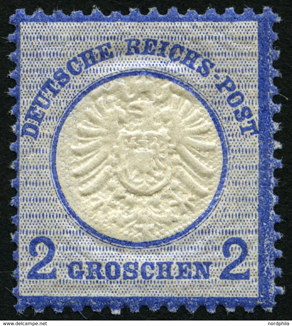 Dt. Reich 20 **, 1872, 2 Gr. Ultramarin, Postfrisch, Pracht, Mi. 100.- - Gebraucht