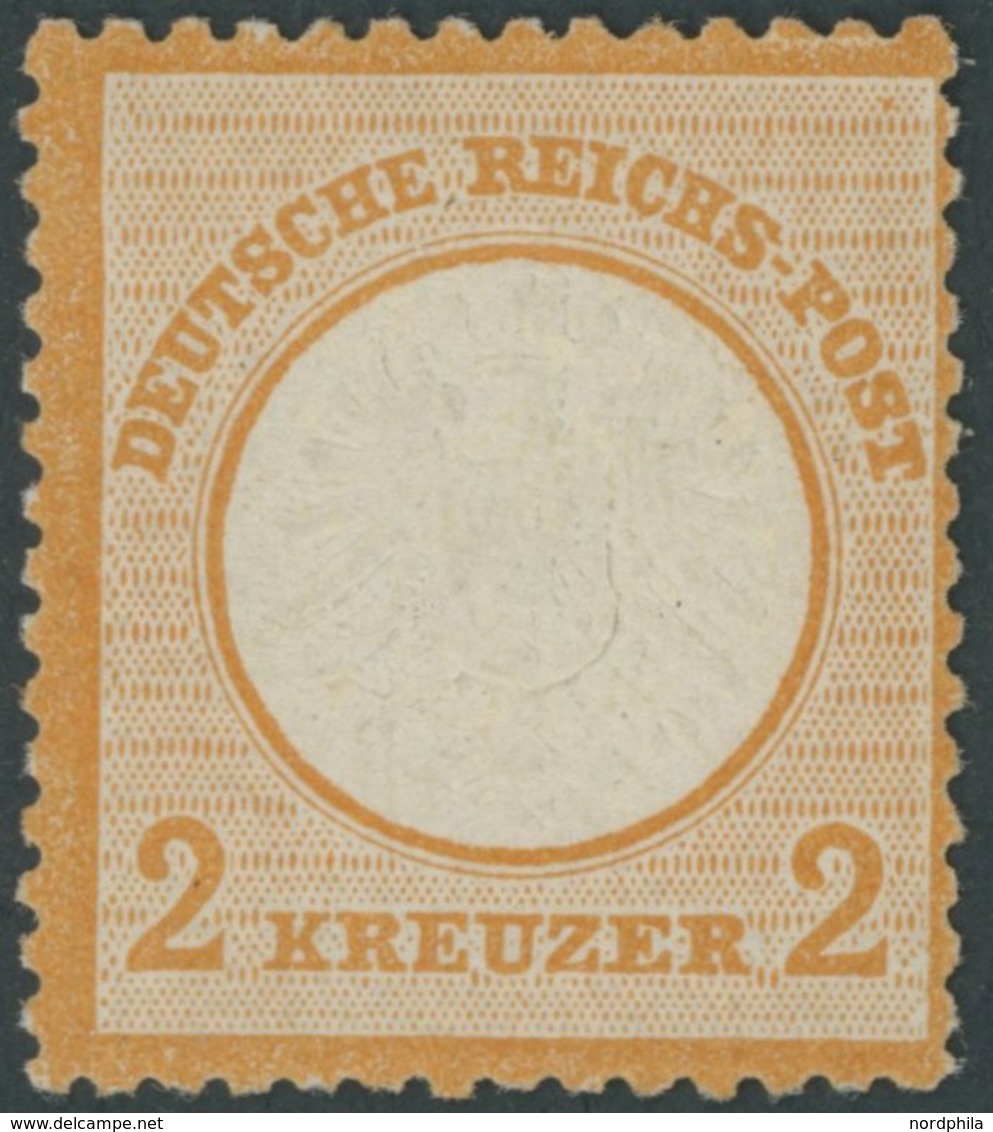 Dt. Reich 24 *, 1872, 2 Kr. Orange, Falzreste, Farbfrisch Pracht, Fotoattest Sommer, Mi. 650.- - Usados