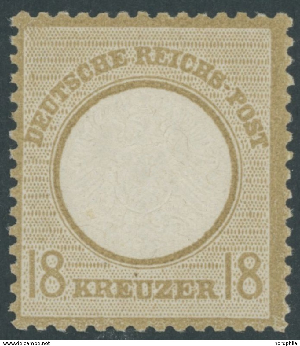 Dt. Reich 28 **, 1872, 18 Kr. Schwärzlichocker, Postfrisch, Pracht, Gepr. Hennies, Mi. 150.- - Usati