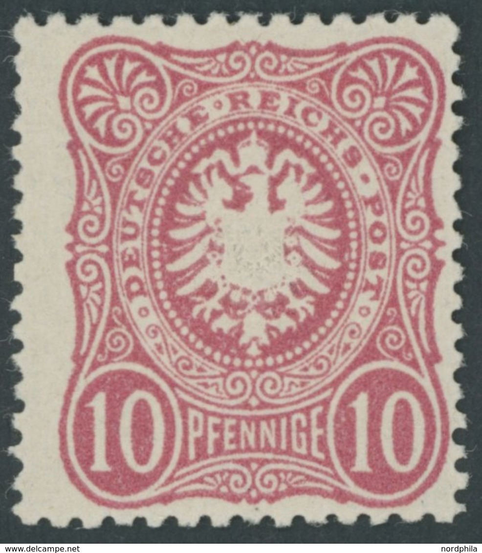 Dt. Reich 33b *, 1879, 10 Pf. Eosinrosa, Falzrest, Pracht, Gepr. Zenker, Mi. 130.- - Usados