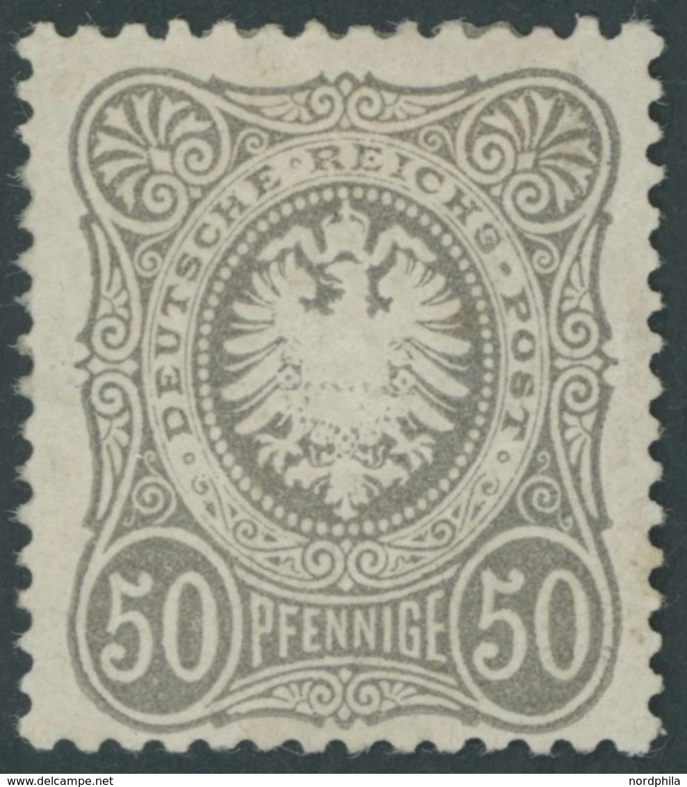 Dt. Reich 36a *, 1875, 50 Pfe. Gelbgrau, Kleine Falz- Und Papierreste, Gut Zentriertes Prachtstück, Fotoattest Wiegand,  - Usati