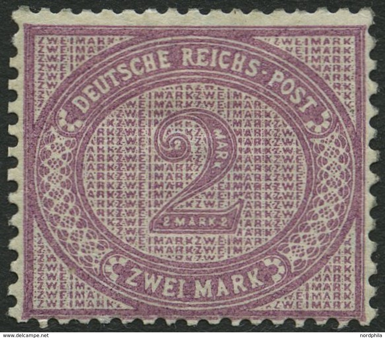 Dt. Reich 37d *, 1889, 2 M. Stumpfviolettpurpur, Falzreste, Zähnung Nicht Ganz Perfekt Sonst Farbfrisch Pracht, Fotobefu - Usati