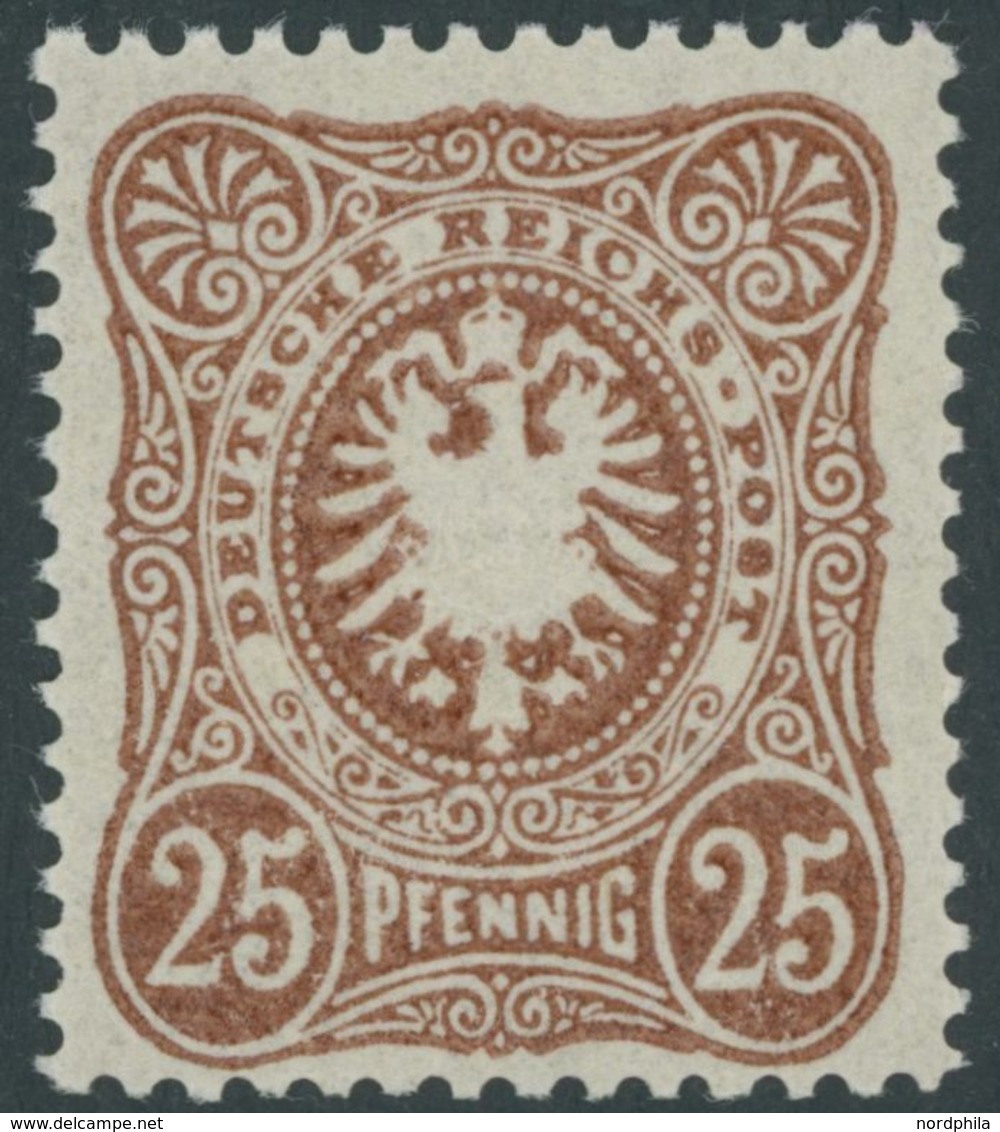 Dt. Reich 43c **, 1887, 25 Pf. Orangebraun, Postfrisch, Pracht, Gepr. Zenker, Mi. 100.- - Oblitérés