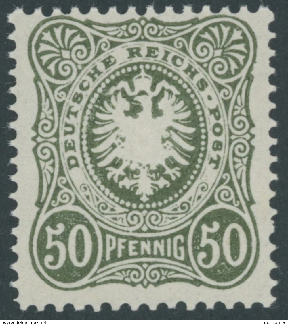 Dt. Reich 44b **, 1887, 50 Pf. Oliv, Postfrisch, Pracht, Gepr. Zenker, Mi. 100.- - Used Stamps