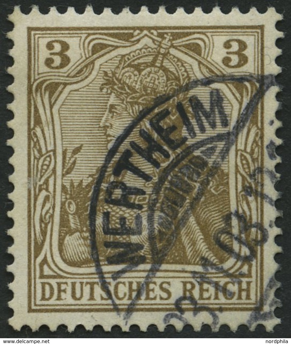 Dt. Reich 69I O, 1902, 3 Pf. Germania Mit Plattenfehler Erstes E In Deutsches Unten Ohne Querstrich, Pracht, Mi. 55.- - Gebraucht