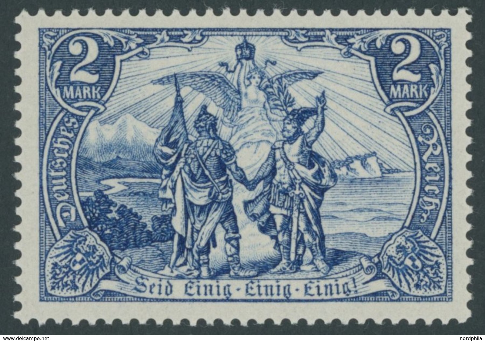 Dt. Reich 79 **, 1902, 2 M. Gotische Inschrift, Ohne Wz., Postfrisch, Pracht, Fotoattest Jäschke, Mi. 350.- - Gebraucht