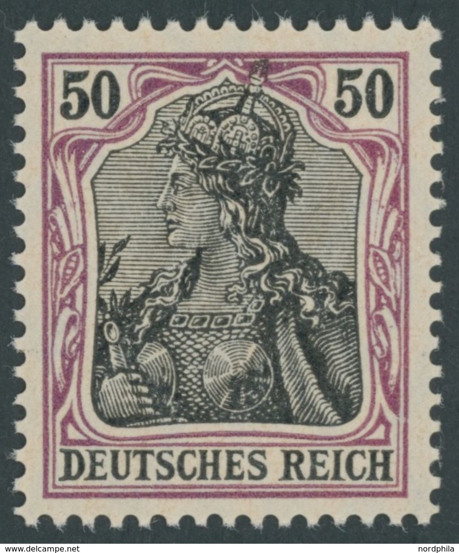 Dt. Reich 91Ix **, 1905, 50 Pf. Graulila/schwarz Friedensdruck, Postfrisch, Pracht, Gepr. Jäschke, Mi. 240.- - Gebraucht