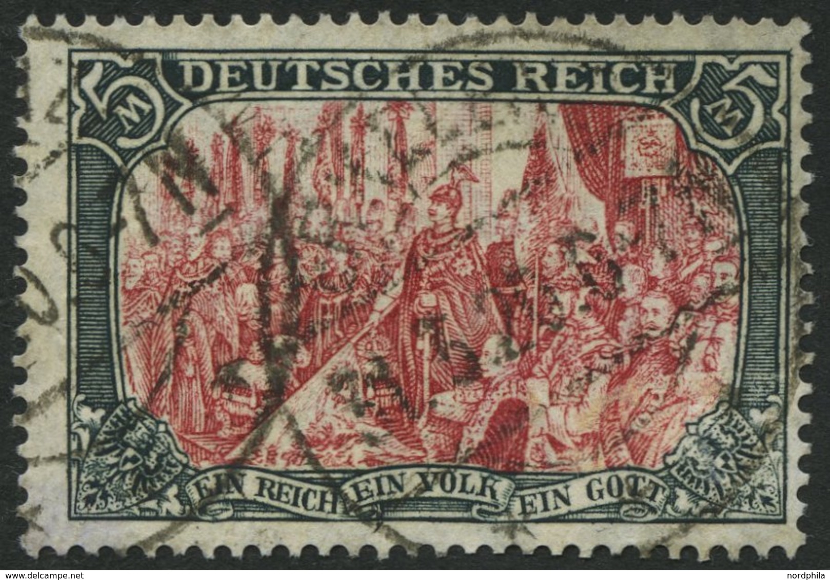 Dt. Reich 97AII O, 1916, 5 M. Kriegsdruck, Gezähnt A, Pracht, Gepr. Jäschke-L., Mi. 130.- - Usati
