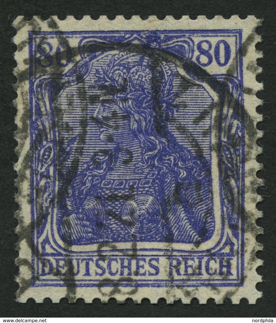 Dt. Reich 149I O, 1920, 80 Pf. Lilaultramarin, Type I, Normale Zähnung, Pracht, Gepr. Bechtold, Mi. 70.- - Gebraucht