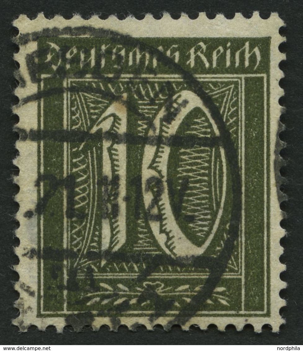 Dt. Reich 159b O, 1921, 10 Pf. Schwarzoliv, Normale Zähnung, Pracht, Gepr. Weinbuch, Mi. 350.- - Usados