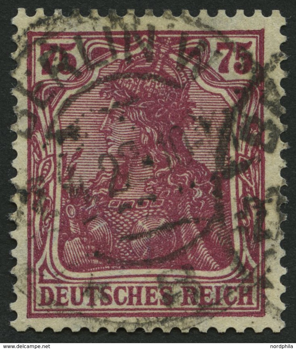 Dt. Reich 197b O, 1922, 75 Pf. Rosalila, Normale Zähnung Pracht, Gepr. Infla, Mi. 180.- - Gebraucht