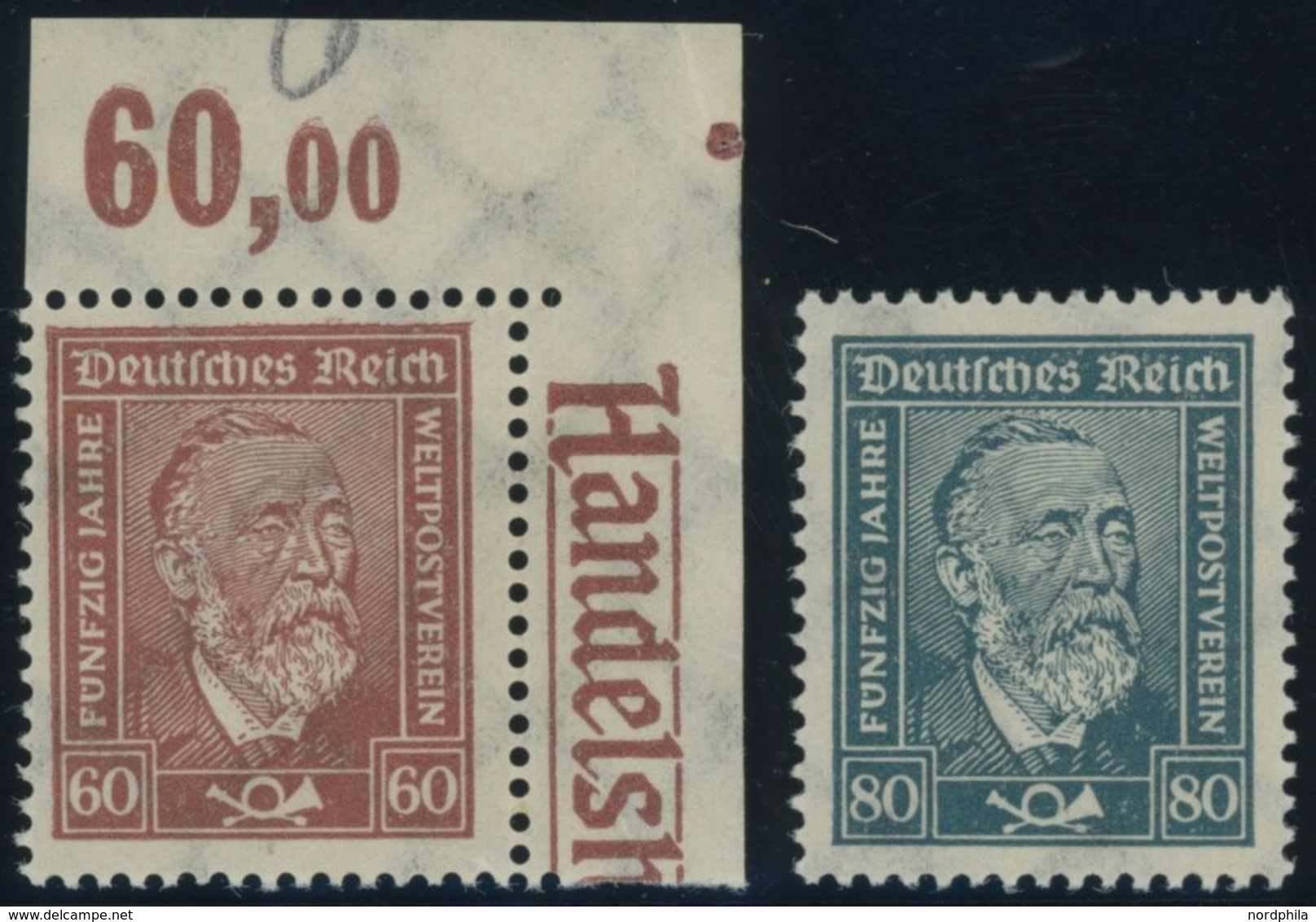 Dt. Reich 362x,363 **, 1924, Stephan, 2 Postfrische Prachtwerte, Mi. 90.- - Gebraucht